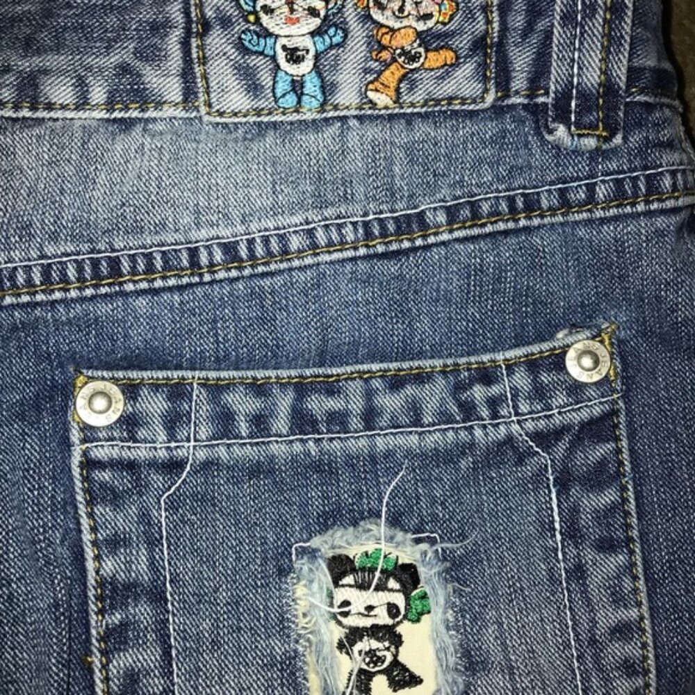 Patchwork Embroidered Unique Distressed Rare Cust… - image 5